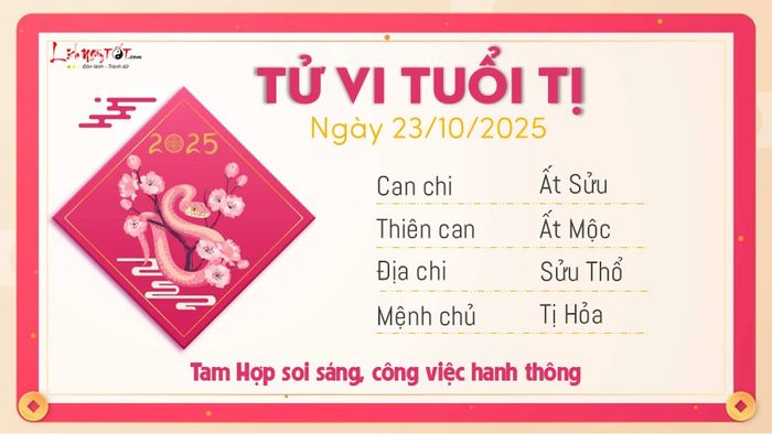 Tử vi hàng ngày 23/10/2025 của tuổi Tị