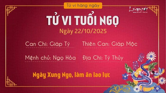 Tử vi hàng ngày 22/10/2025 của tuổi Ngọ