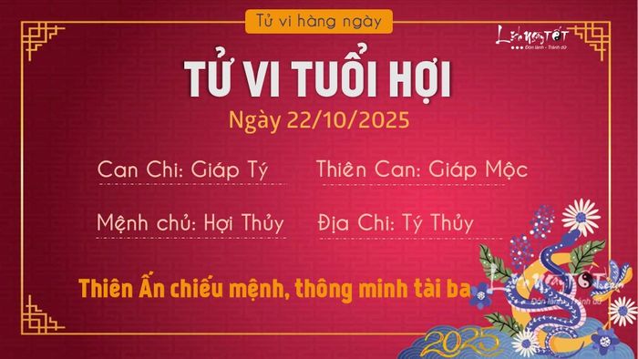 Tử vi hàng ngày 22/10/2025 của Hợi