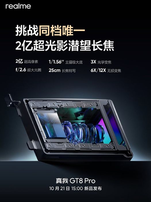 realme GT 8 Pro được trang bị camera tiềm vọng 200MP vô cùng ấn tượng.