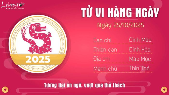 5 Tử vi hàng ngày 25-10-2025 - Thìn