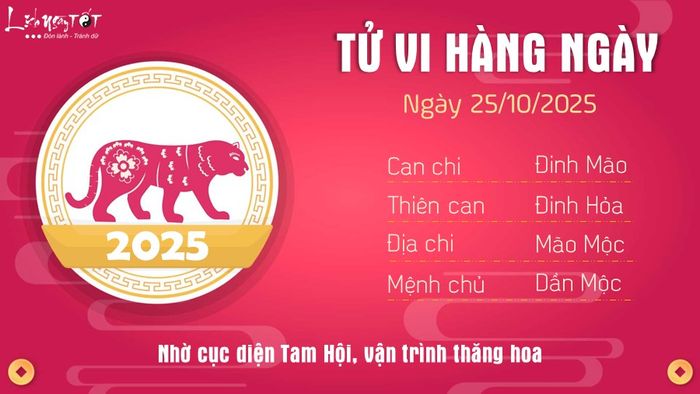 3 Tử vi hàng ngày 25-10-2025 - Dần