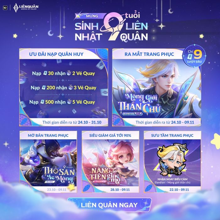 Ưu đãi khi nạp Quân Huy