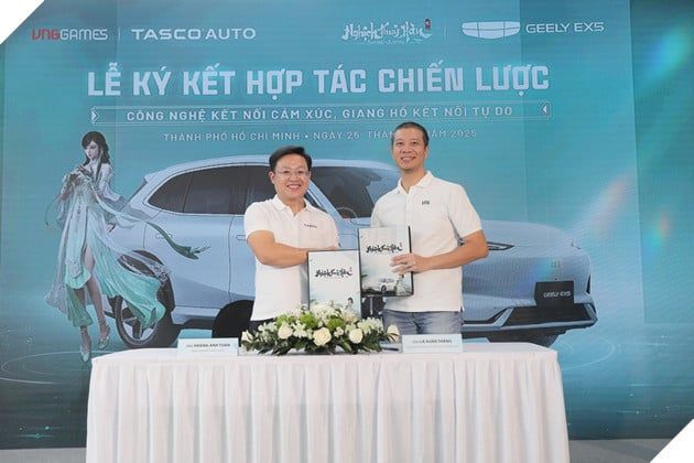 VNGGames và Tasco Auto chính thức ký kết hợp tác chiến lược, công bố ra mắt tựa game Nghịch Thủy Hàn, đồng thời Geely trở thành nhà tài trợ chính thức của sự kiện.