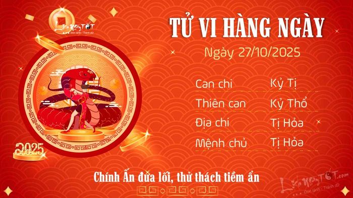 6 Tử vi hàng ngày 27-10-2025 - Tị