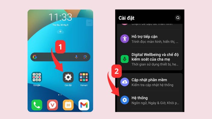 Cách khôi phục lại CH Play trên điện thoại Android bằng phương pháp cài đặt lại gốc, bước 1