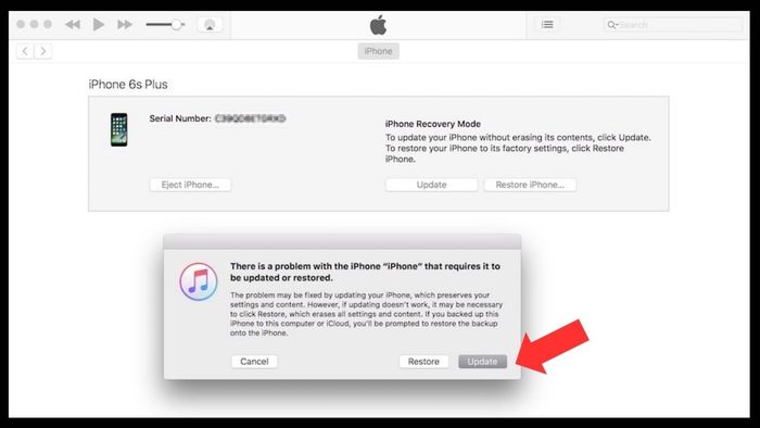 Cách khắc phục iPhone bị treo iTunes khi cập nhật lại hệ điều hành bước 3