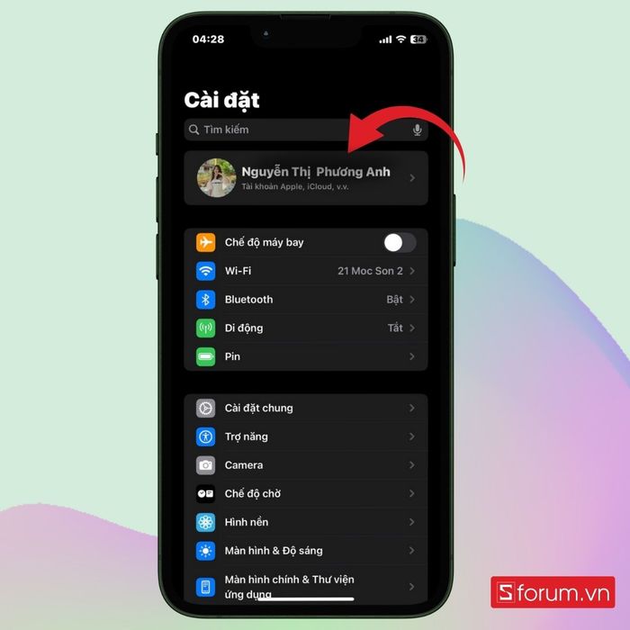 Truy cập vào iCloud trên iPhone của bạn.