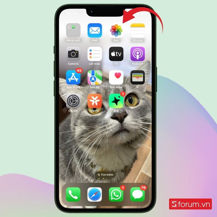 Truy cập vào ứng dụng Ảnh từ màn hình chính iPhone.