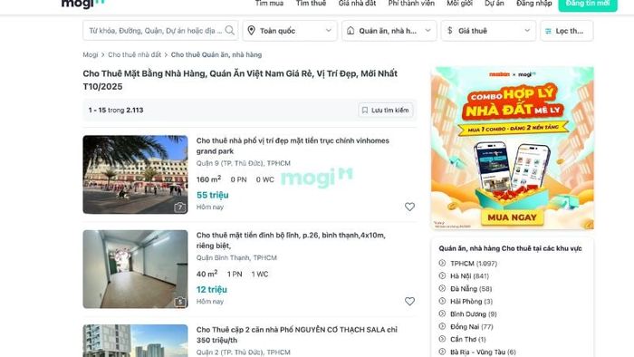 Lựa chọn kênh đăng tin phù hợp với mặt bằng quán ăn