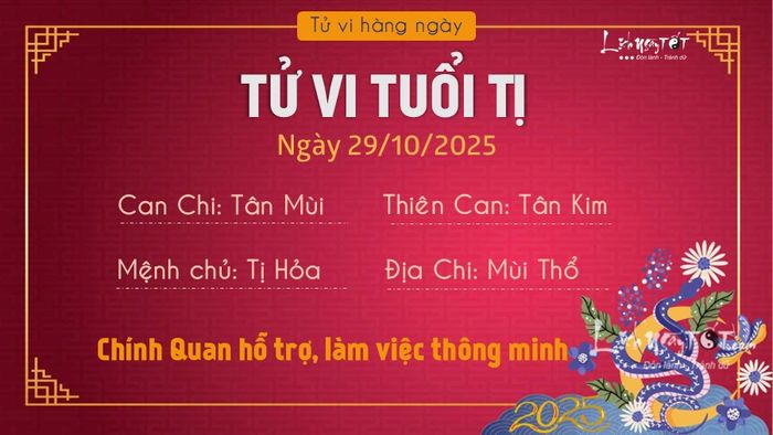 Tử vi hàng ngày 29/10/2025 - Tuổi Tị