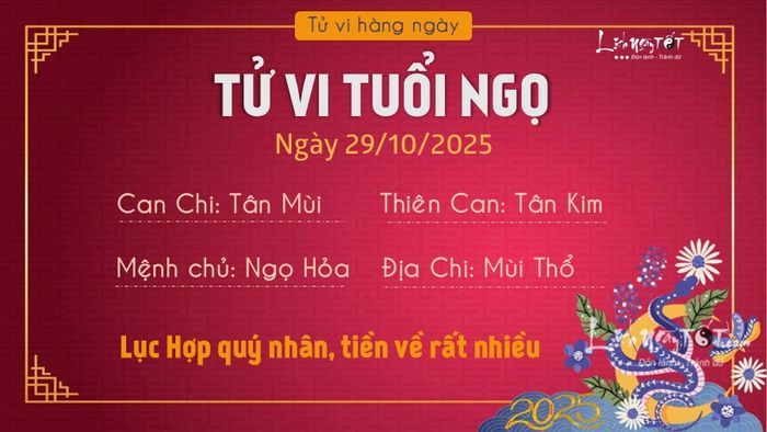 Tử vi hàng ngày 29/10/2025 - Tuổi Ngọ