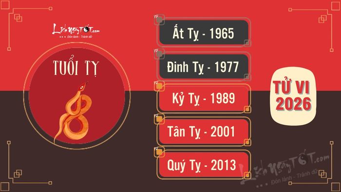 Tử vi chi tiết tuổi Tỵ năm 2026 - Tuổi Tỵ