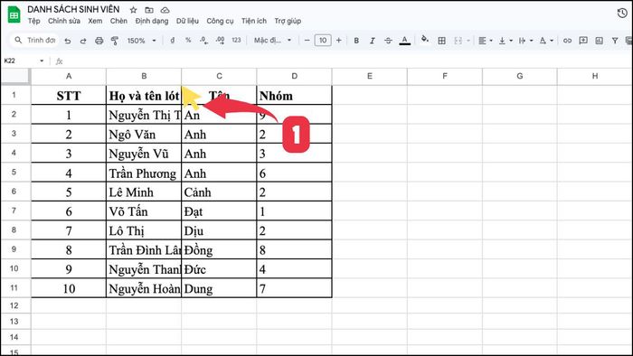 4 phương pháp thay đổi kích thước ô trong Google Sheet cực kỳ đơn giản 1