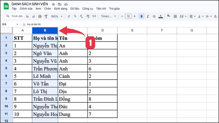 4 phương pháp thay đổi kích thước ô trong Google Sheet cực kỳ dễ dàng 5