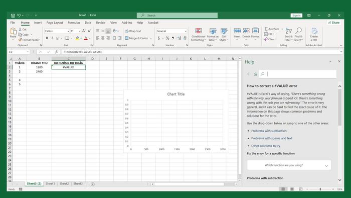 Lỗi thường gặp khi sử dụng hàm TREND trong Excel