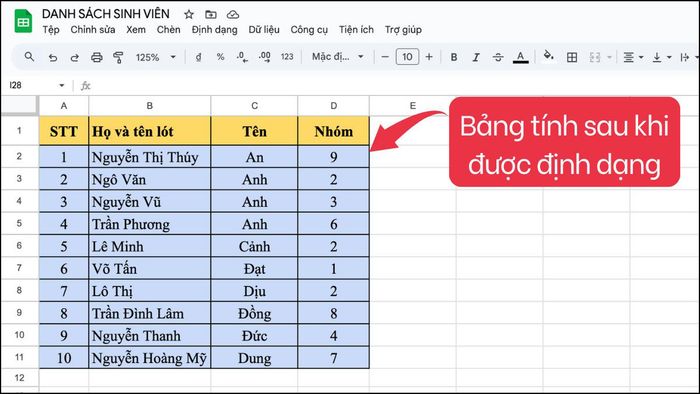Mẹo chỉnh ô giúp bảng Google Sheet đẹp mắt và dễ nhìn hơn