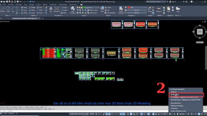 Cách chuyển giao diện từ AutoCAD 2D sang 3D