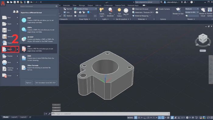 Cách xuất mô hình 3D trong AutoCAD
