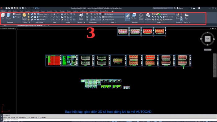 Cách chuyển giao diện từ AutoCAD 2D sang 3D