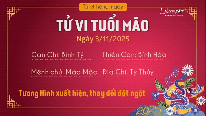 4 Tử vi hàng ngày 3/11/2025 - Mão