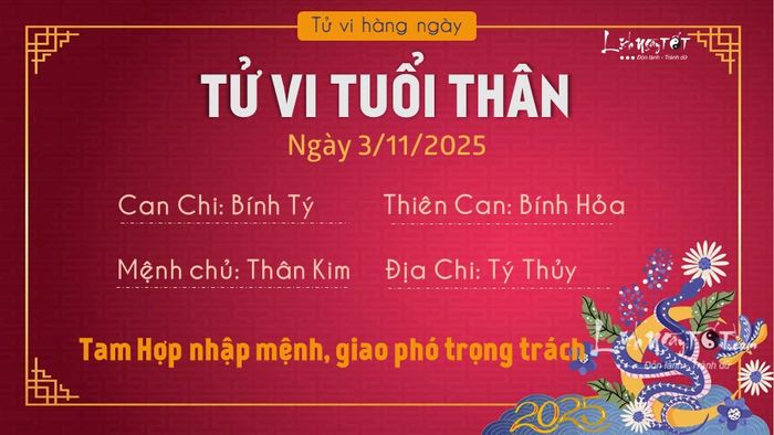 9 Tu vi hang ngay 3-11-2025 - Than