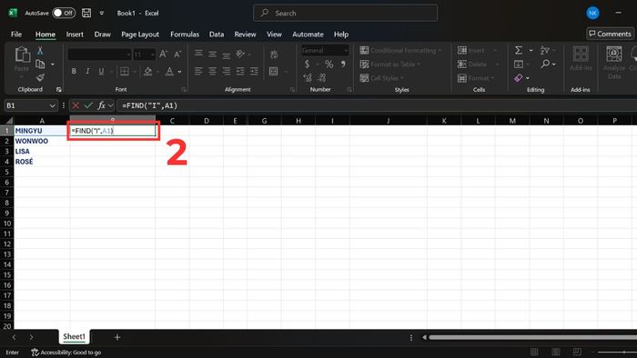 Hướng dẫn sử dụng hàm FIND trong Excel với ví dụ chi tiết 2