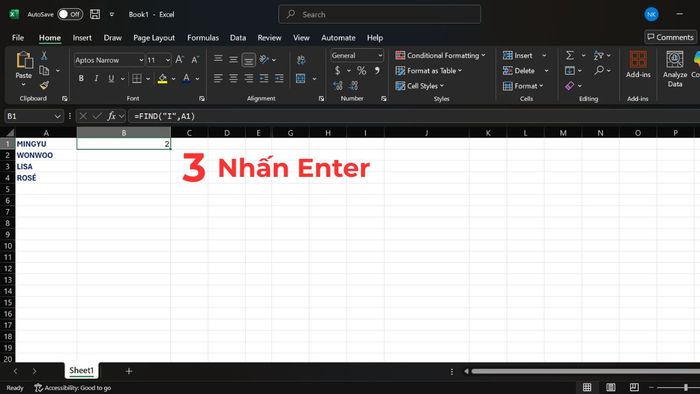 Hướng dẫn sử dụng hàm FIND trong Excel với ví dụ chi tiết 3