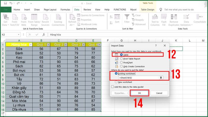 Bước 5.1 trong ví dụ sử dụng Power Query để chuẩn hóa dữ liệu doanh thu theo quý.