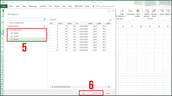 Chọn và tải dữ liệu vào Excel nhanh chóng và dễ dàng với các tùy chọn có sẵn.