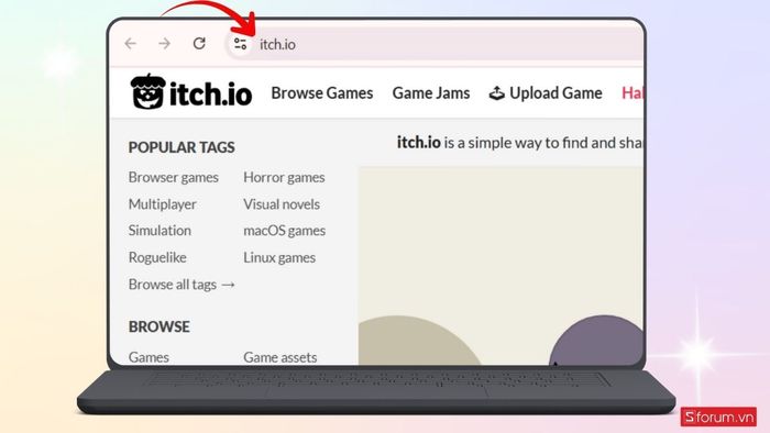 Truy cập vào website Itch.io