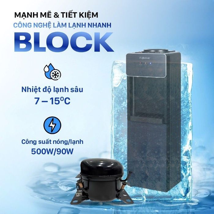 Cây nước nóng lạnh FUJIHOME WD675C-B 590W - Công suất – Dung tích bình chứa