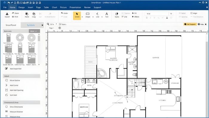 SmartDraw - ứng dụng thiết kế nhà trên máy tính