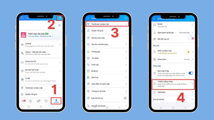Hướng dẫn gỡ Zalo bị theo dõi bằng cách đăng xuất khỏi thiết bị lạ – bước 1, 2, 3