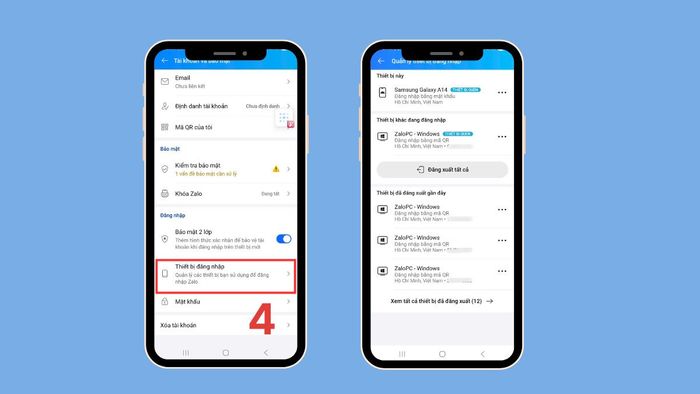 Cách kiểm tra Zalo có bị theo dõi – thực hiện bước 3 và 4