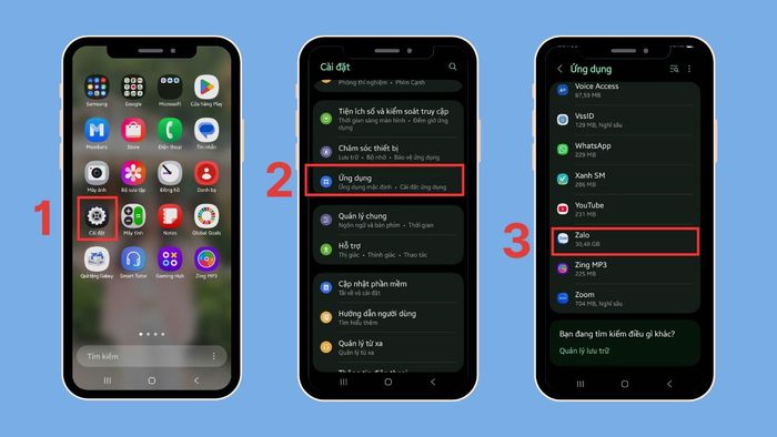 Hướng dẫn gỡ Zalo bị theo dõi bằng cách xóa bộ nhớ cache – bước 1