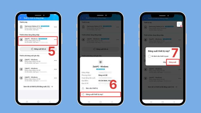 Hướng dẫn gỡ Zalo bị theo dõi bằng cách đăng xuất khỏi thiết bị lạ – bước 4