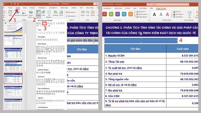 Hướng dẫn cách highlight trong PowerPoint bằng hình dạng, bước 1