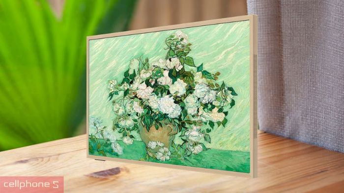 Chất liệu khung tranh tivi Coocaa 55LN7000G vân gỗ tối 