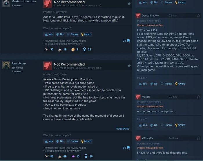 Battlefield 6 hiện đang phải đối mặt với hàng loạt phản hồi tiêu cực từ cộng đồng