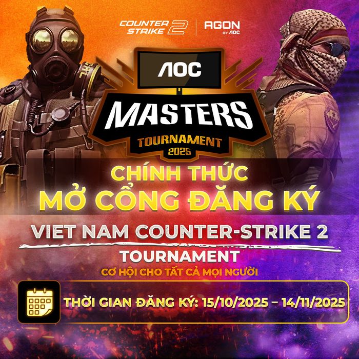 AOC Master 2025 quay lại cùng Counter-Strike 2, tổng giải thưởng lên tới nửa tỷ đồng.