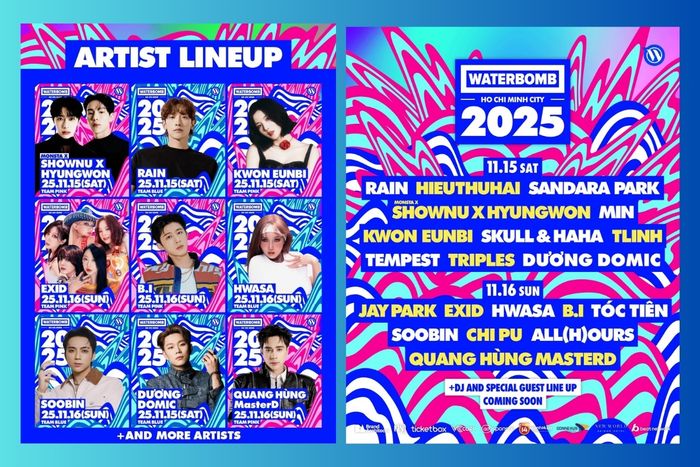 Line-up nghệ sĩ và lịch trình chi tiết cho từng ngày - Ngày 1