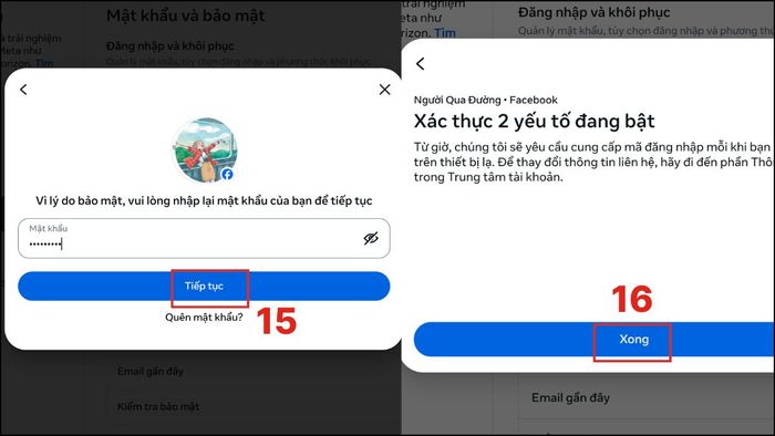hoàn tất verify