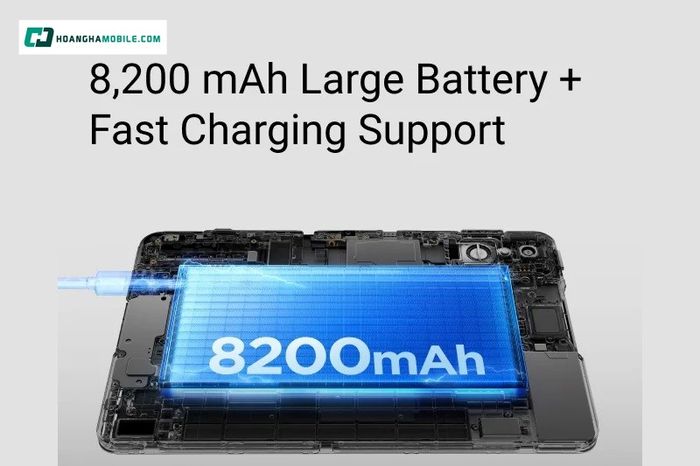 Máy tính bảng REDMAGIC Astra Gaming (16GB/512GB) được trang bị viên pin dung lượng lớn 8200mAh