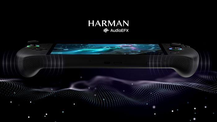 OneXFly Apex tích hợp hệ thống loa Harman chất lượng cao, mang lại trải nghiệm âm thanh tuyệt vời.