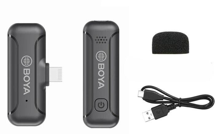 Hệ thống micro không dây 2.4GHz trên mic thu âm điện thoại Boya BYWM3T1D1 (chân Lightning) Hệ thống micro không dây 2.4GHz trên mic thu âm điện thoại Boya BYWM3T1D1 (chân Lightning)