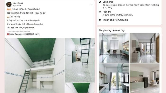 Bài đăng với thông tin mô tả và ưu điểm cụ thể sẽ dễ dàng thu hút người xem (Nguồn: Thuê nhà giá rẻ Gò Vấp)