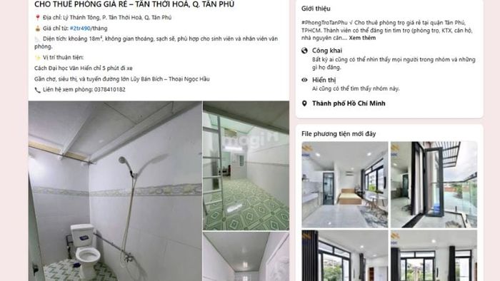 Giá thuê quá cao khiến khách hàng bỏ qua tin đăng ngay lập tức (Nguồn: Phòng trọ Tân Phú)