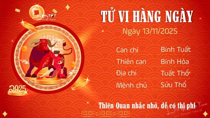 Tử vi ngày 13/11/2025 của tuổi Sửu