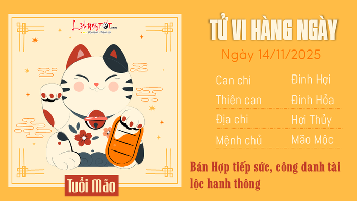 Tử vi hàng ngày 14/11/2025 - Mão